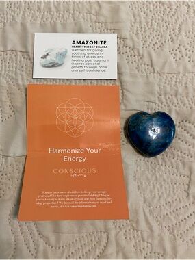 🍀Amazonite Blue Heart Shaped Stone - Energy